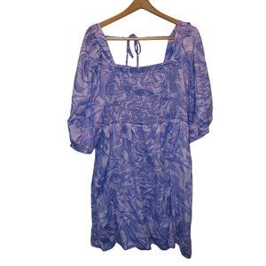 Puff Elbow Sleeve Smocked Dress